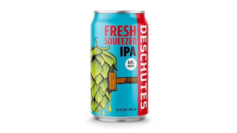 Can of Deschutes Fresh Squeezed IPA on a white background