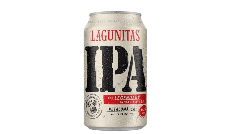 Can of Lagunitas IPA on a white background