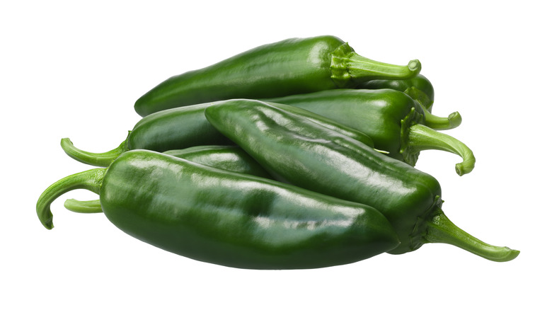 Close-up of Anaheim peppers