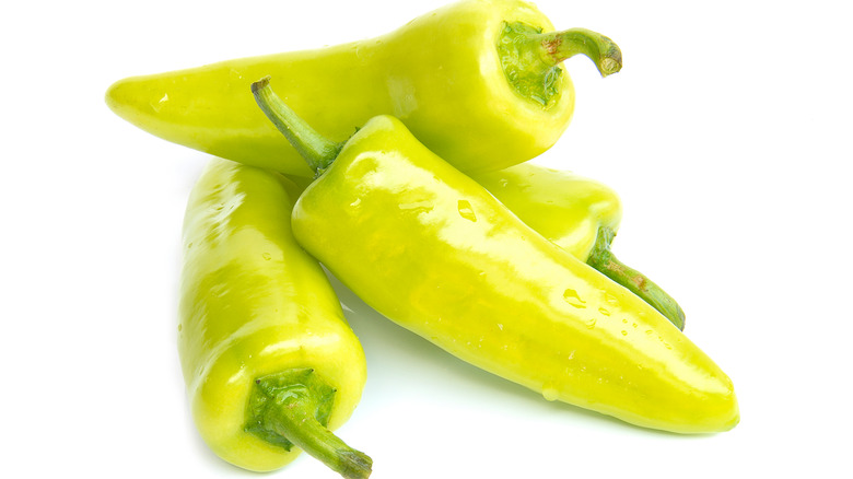 Close-up of Cubanelle peppers