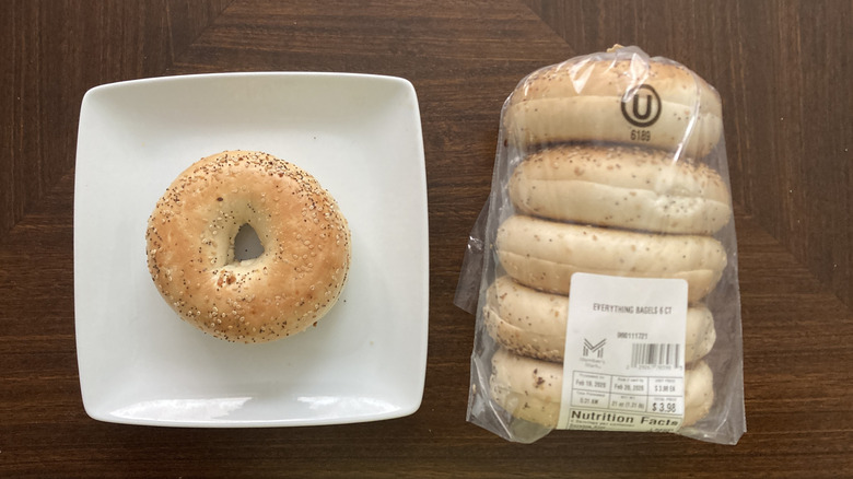 Member's Mark everything bagels in a bag and on a plate