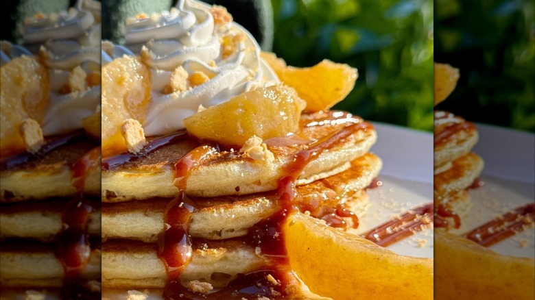 peach pancakes plate from Perkins