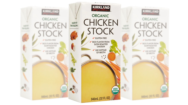 box of Kirkland chicken stock