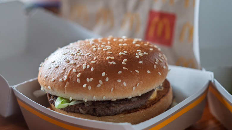 close up of McDonald's burger