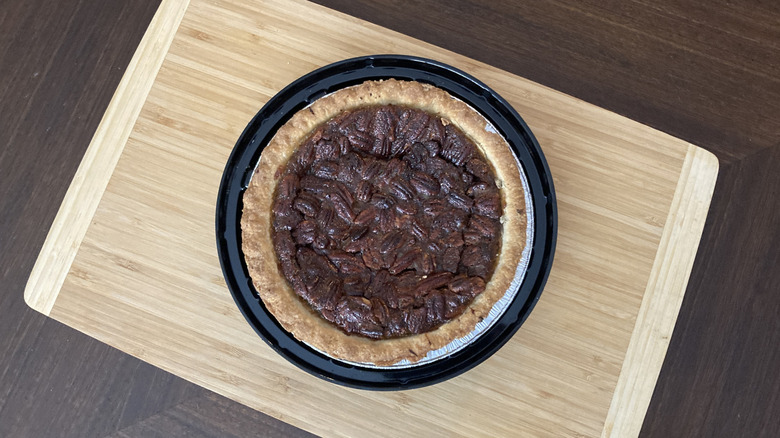 Jessie Lord pecan pie from Albertsons on a wooden board