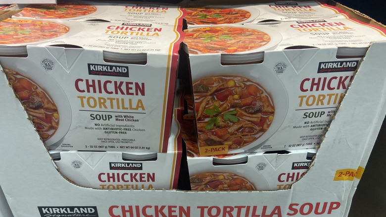 cardboard box of chicken tortilla soup packs