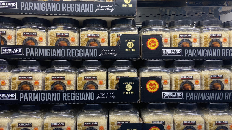 multiple cardboard pallet of Parmigiano-Reggiano