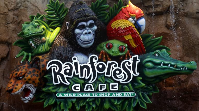 Rainforest Cafe sign