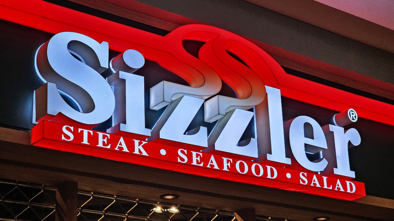 Sizzler restaurant sign