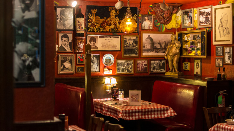 Cozy booth seating inside Buca di Beppo