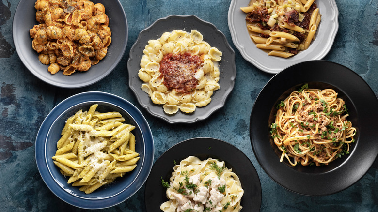 A variety of pasta dishes