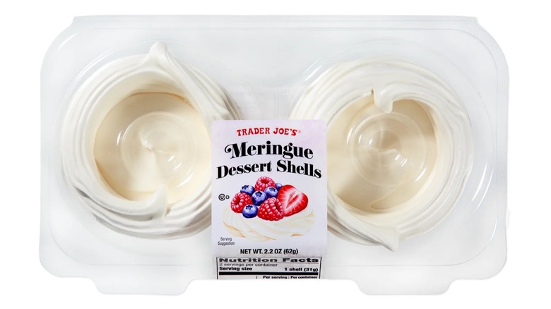 Package of pre-made meringue dessert shells.