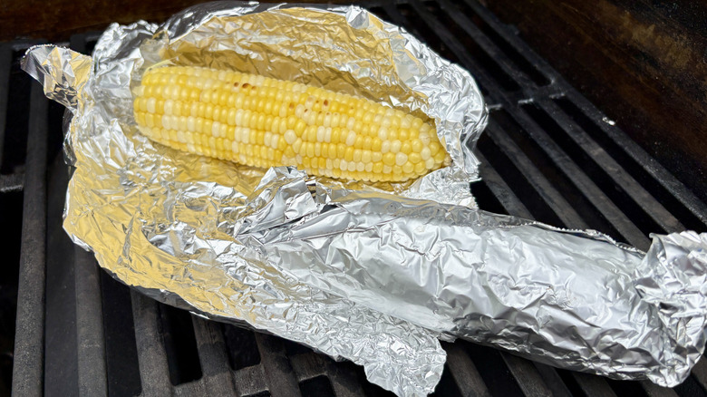 Corn in foil on the grill