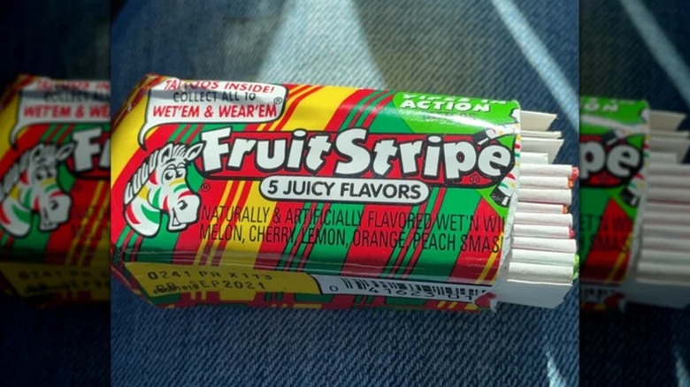 Open Fruit Stripe gum pack