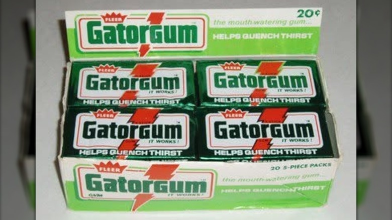 Gatorgum packs of gum in a Gatorgum box