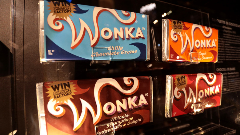 Wonka bars on display in a cinema museum in Turin, Italy