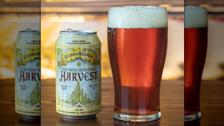 Sierra Nevada Harvest IPA can beside a beer glass