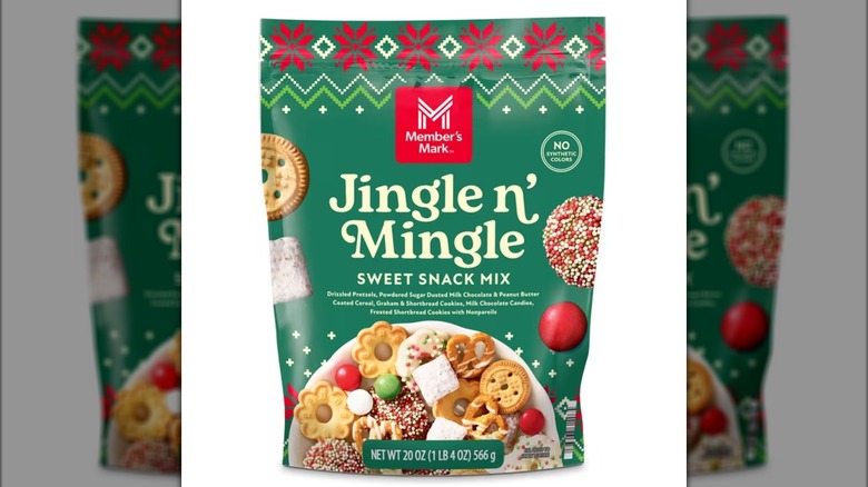 Green bag of member's mark jingle n mingle sweet snack mix