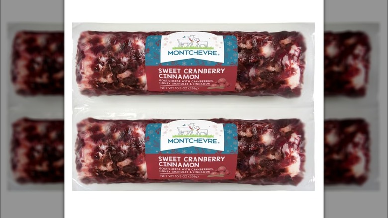 two logs of sweet cranberry cinnamon goat cheese
