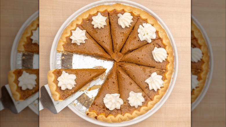 Golden Corral pumpkin pie with topping