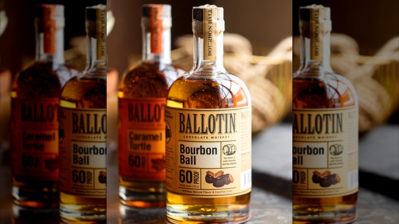 Two bottles of Ballotin Bourbon Ball Whiskey