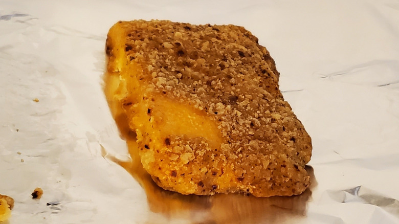 A honey chipotle salmon fillet with a crust