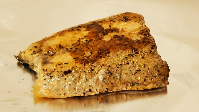 A blackened salmon fillet