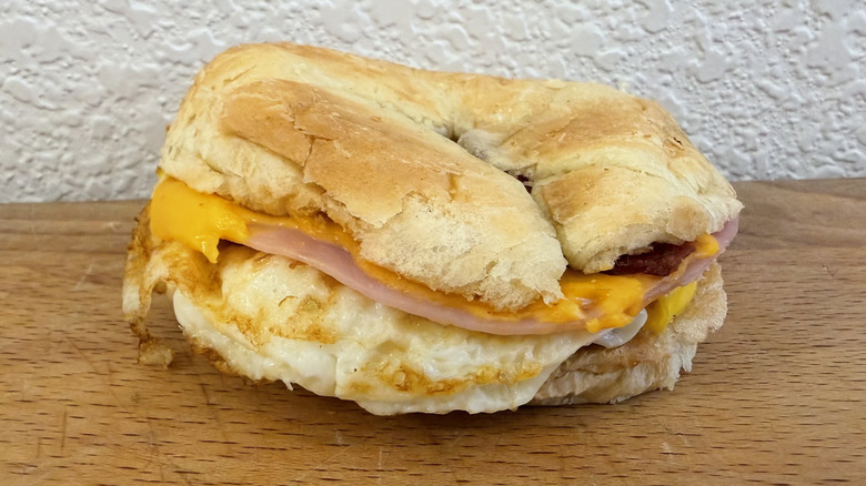 Supreme Croissant with ham, bacon, egg, and cheese