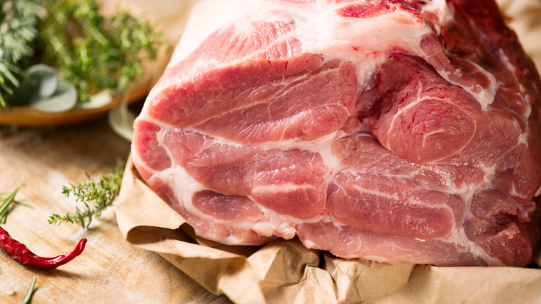 Close up of a large pork roast