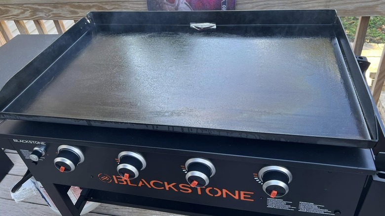 Perfectly seasoned Blackstone griddle