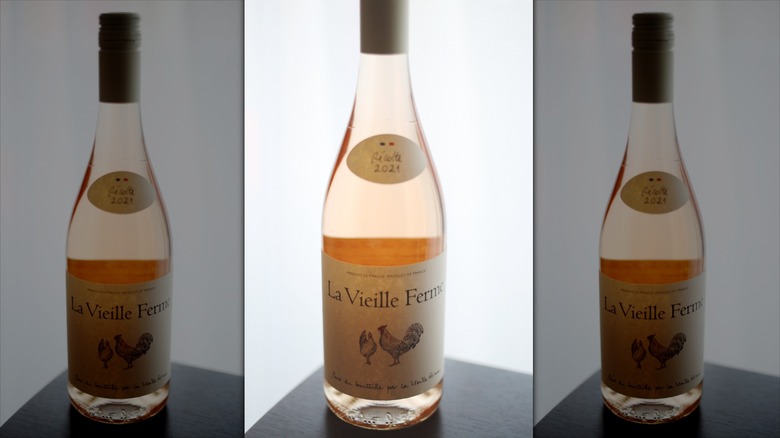 A bottle of La Vieille Ferme rosé wine