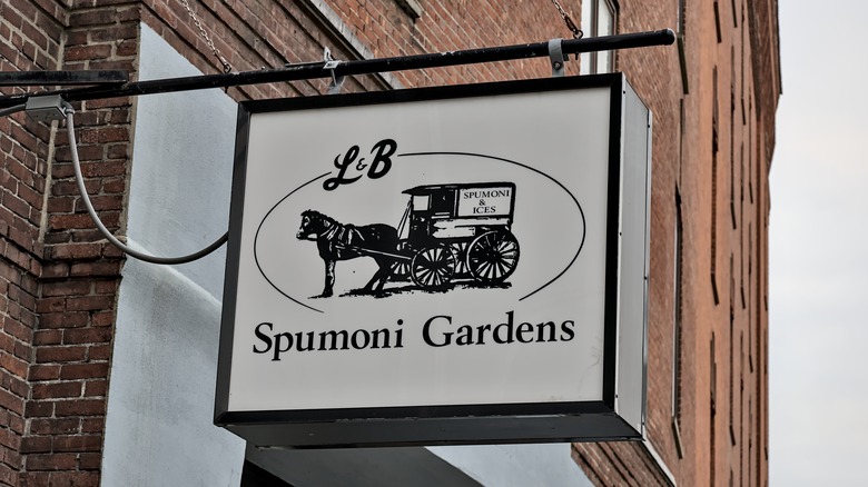 L&B Spumoni Gardens sign