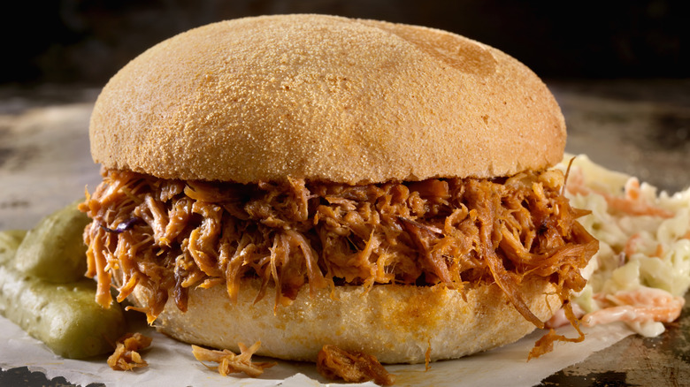 barbecue pulled pork sandwich