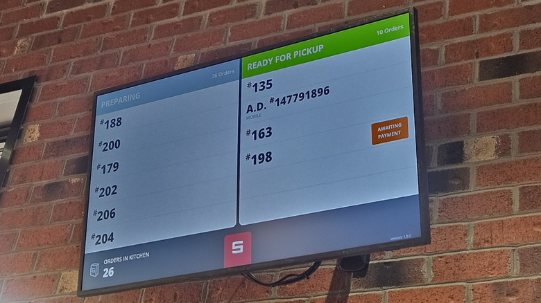 Sheetz screen showing orders in queue
