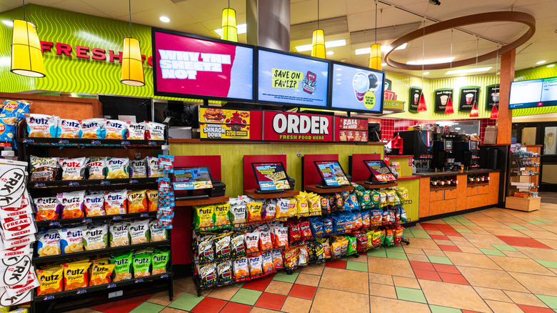 Sheetz snack counters and ordering touchscreens