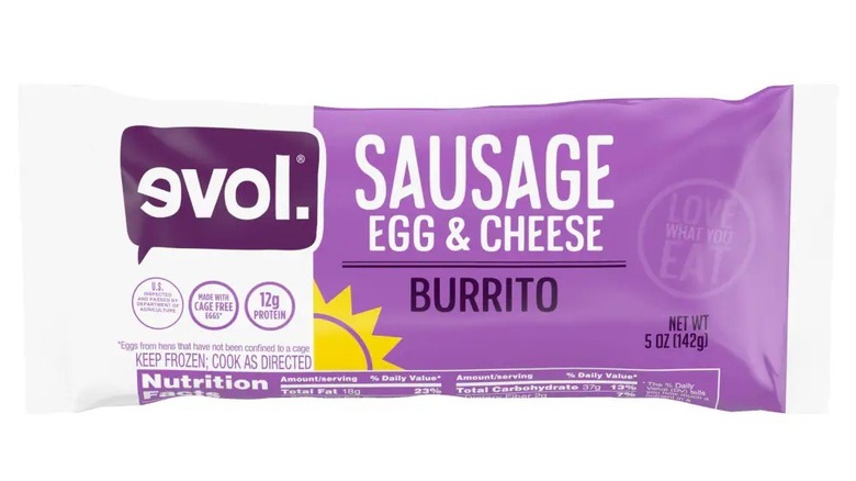Evol Sausage Egg Cheese breakfast burrito