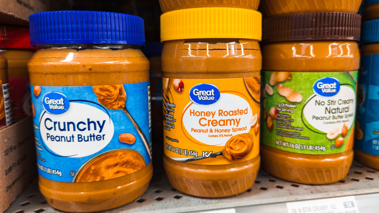 jars of Great Value peanut butter