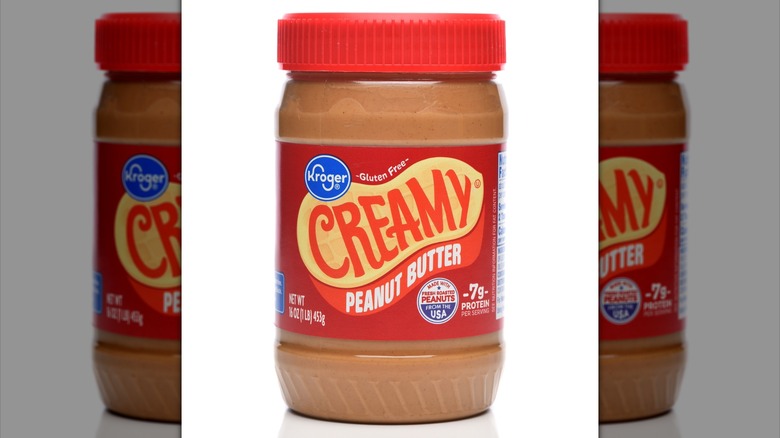 jar of Kroger peanut butter