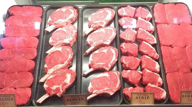 The steak counter at Texas Roadhouse