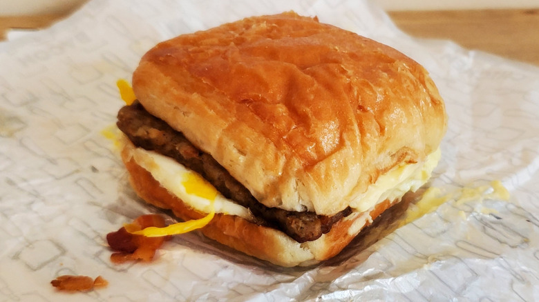 A Wendy's Bacon, Egg and Swiss Croissant