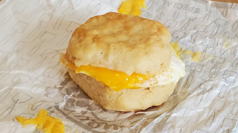 A Wendy's Egg and Cheese Biscuit