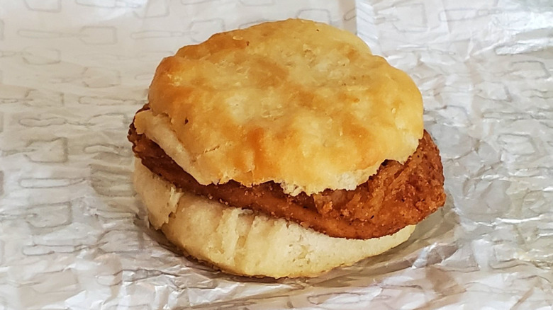 A Wendy's Honey Buddy Chicken Biscuit