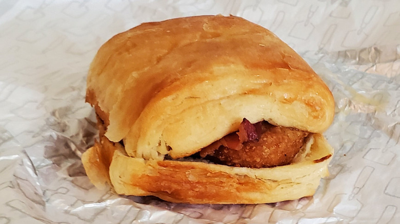 A Wendy's Maple bacon chicken croissant