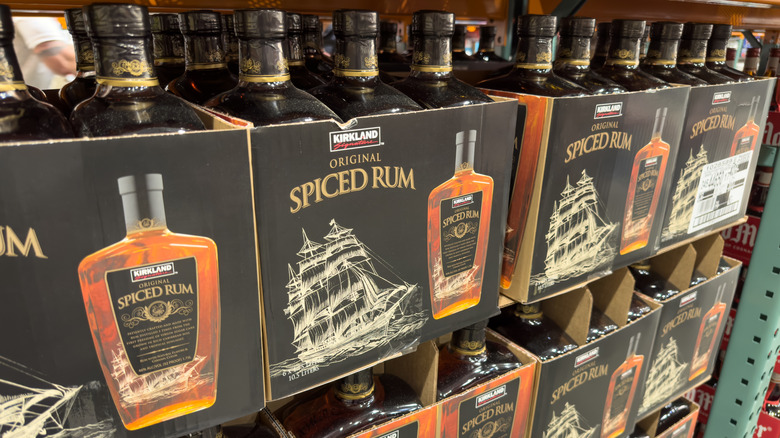 cases of Kirkland Signature spiced rum