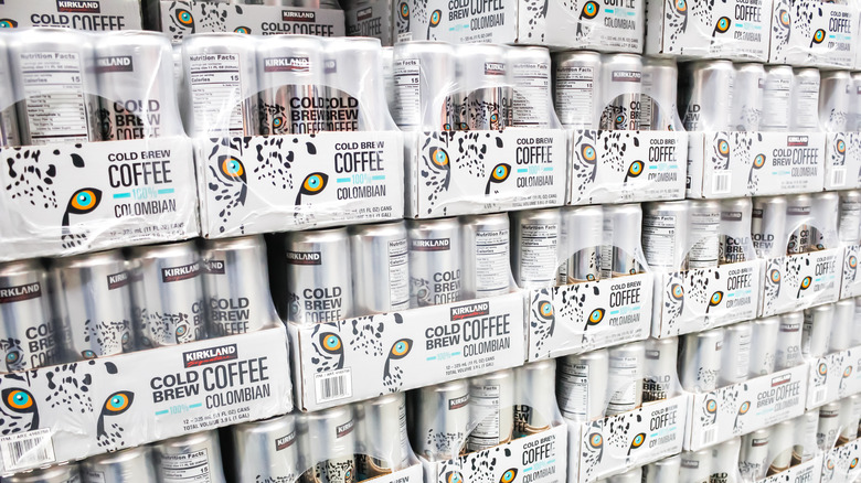 stacked caese of Kirkland cold brew