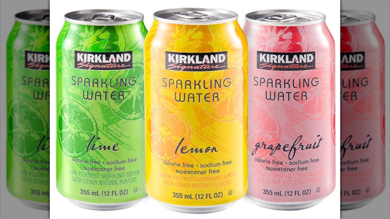 Kirkland Signature sparkling water cans