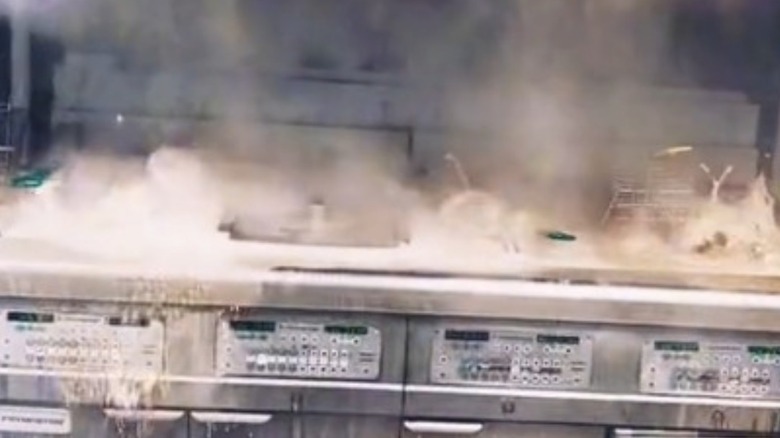 overflowing fryers in TikTok video