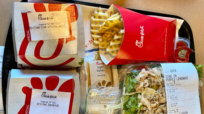 tray of Chick-fil-A food