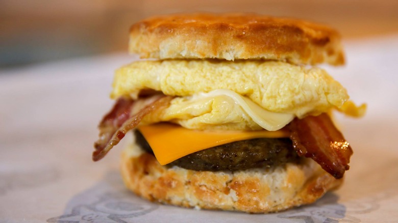 Carl's jr. breakfast biscuit sandwich