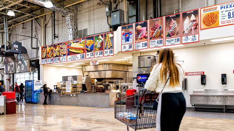 shopper in Costco food court